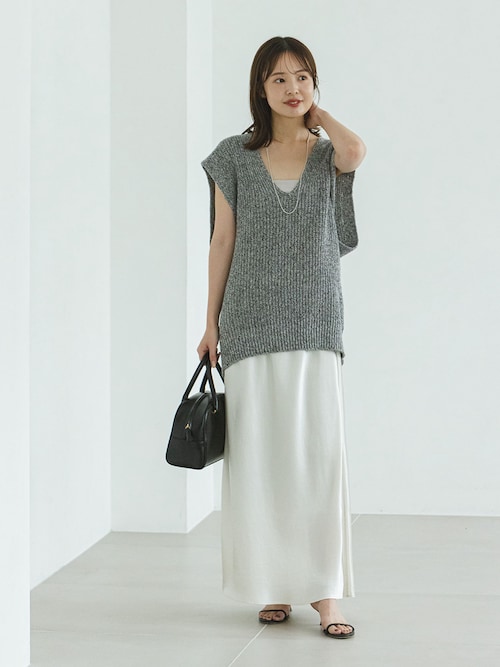 Spick and Span アセテートサテンIラインスカート 38 2022AW spick & span スピックアンドスパン アセテートサテンI
