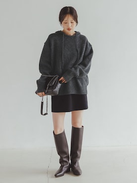 「REMME（レメ）のアイテム（ブーツ）」を使った、minani.aさん（レディース・155cm）の秋コーディネート