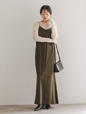 「アイテム（ワンピース）」を使った、minani.aさん（レディース・155cm）の秋コーディネート
