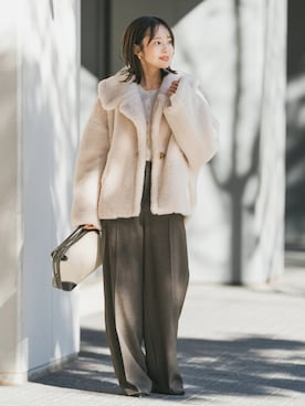 「Noble（ノーブル）のアイテム（ブルゾン）」を使った、minani.aさん（レディース・155cm）の冬コーディネート