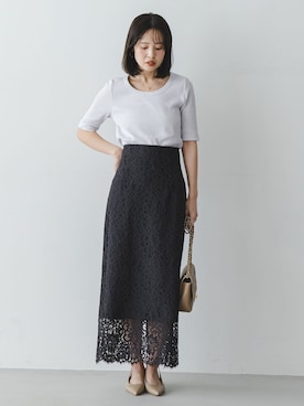 「maison-vincent（メゾンヴァンサン）のアイテム」を使った、minani.aさん（レディース・155cm）の春コーディネート