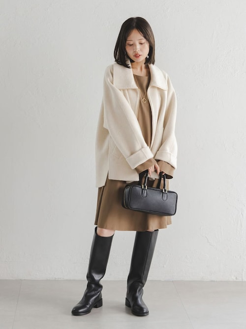 セール】バックコンシャスAラインミニワンピース（ワンピース）｜NOBLE