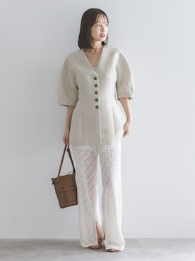 「ORSETTO（オルセット）のアイテム」を使った、minani.aさん（レディース・155cm）の春コーディネート