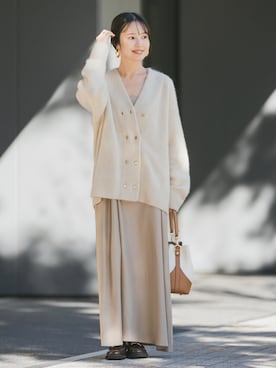「ニットカーディガン」｜minani.aさん（レディース・155cm）の冬コーディネート