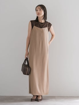NOBLE　　ELENI/エルニ シャドーストライプストレートワンピース ELENI/エルニ シャドーストライプストレートワンピース