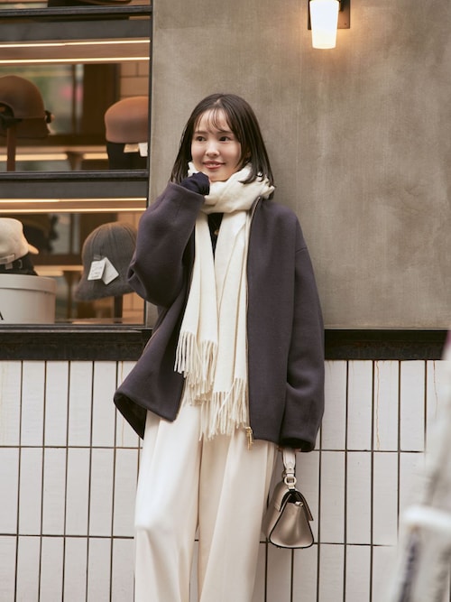 NOBLE（ノーブル） ノーカラーコート コート MTRレイズドネックジップ