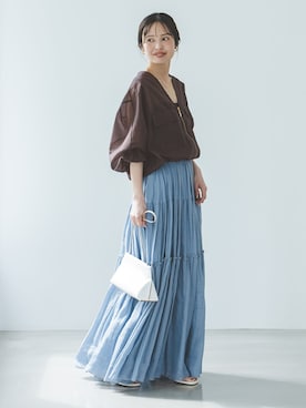 「LE TALON（ルタロン）のアイテム（サンダル）」を使った、minani.aさん（レディース・155cm）の夏コーディネート