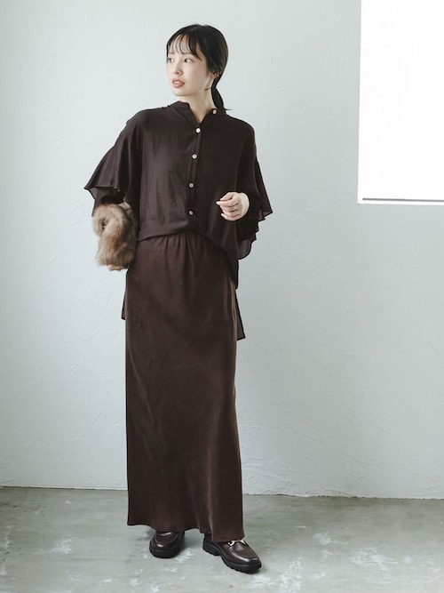 セール】《追加》キュプラサテンナローAラインスカート（スカート