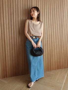 「アイテム（デニムスカート）」を使った、minani.aさん（レディース・155cm）の夏コーディネート