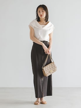 「LE VERNIS（ル・ベルニ）のアイテム」を使った、minani.aさん（レディース・155cm）の夏コーディネート