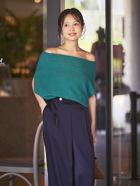 「LE TALON（ルタロン）のアイテム（サンダル）」を使った、minani.aさん（レディース・155cm）の夏コーディネート