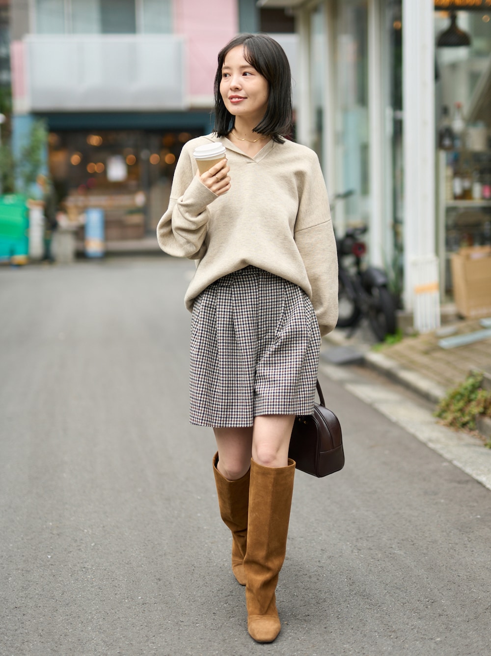 noble 接結タック編みフードプルオーバー