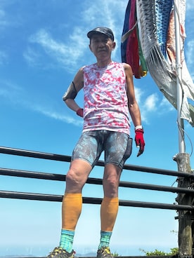 「ELDORESO（エルドレッソ）のアイテム（T Shirts、ピンク系）」を使った、fkbbsさん（メンズ・173cm）の春コーディネート