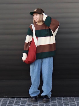 「メンズライクコーデ」｜「アイテム（スウェット）」を使った、chicoさん（レディース・148cm）の秋コーディネート