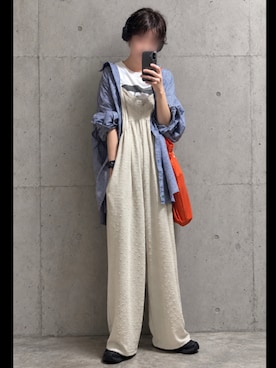 「niko and...（ニコアンド）のアイテム（トートバッグ）」を使った、haluuuさん（レディース・165cm）の秋コーディネート