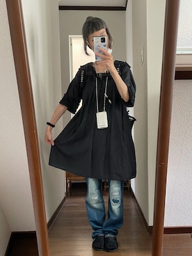 「アイテム（チュニック）」を使った、maiさん（レディース・146cm）の秋コーディネート