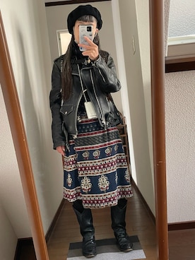 「アイテム（ハンチング/ベレー帽）」を使った、maiさん（レディース・146cm）の秋コーディネート