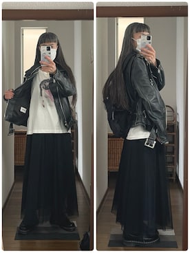 「schott（ショット）のアイテム（ジャケット/アウター）」を使った、maiさん（レディース・146cm）の春コーディネート