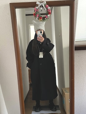 「GU（ジーユー）のアイテム（帽子）」を使った、maiさん（レディース・146cm）の冬コーディネート