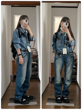 「Big John（ビッグジョン）のアイテム」を使った、maiさん（レディース・146cm）の秋コーディネート