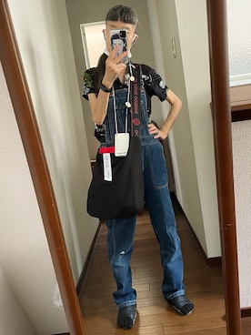 「アイテム（サロペット/オーバーオール）」を使った、maiさん（レディース・146cm）の夏コーディネート
