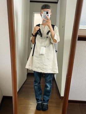 「アイテム（チュニック）」を使った、maiさん（レディース・146cm）の秋コーディネート