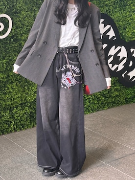 「アイテム（デニムパンツ）」を使った、みはろさん（レディース・162cm）の秋コーディネート