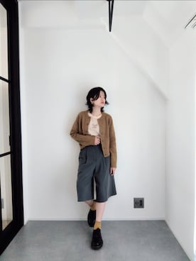 「アイテム（スラックス）」を使った、おとめ　ハンドメイドアクセサリー作家さん（レディース・151cm）の秋コーディネート