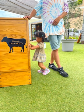 「SHAKA（シャカ）のアイテム（シューズ）」を使った、Utaさん（キッズ・70cm）の夏コーディネート