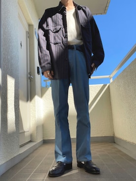 「ニコアンド」｜「アイテム（ローファー）」を使った、ゆづき　さん（メンズ・172cm）の秋コーディネート