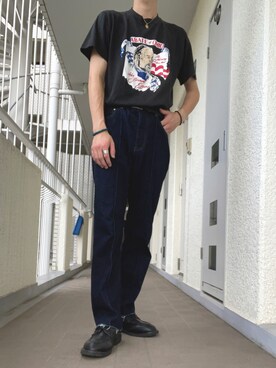 「アメカジコーデ」｜「アイテム（その他シューズ）」を使った、ゆづき　さん（メンズ・172cm）の夏コーディネート