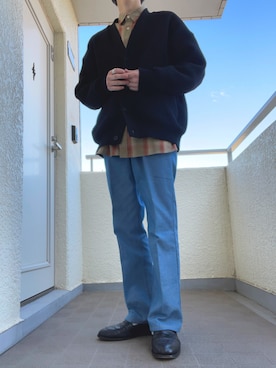 「ニコアンド」｜「アイテム（ローファー）」を使った、ゆづき　さん（メンズ・172cm）の冬コーディネート