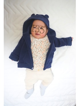 「アイテム（パーカー）」を使った、fufumaさん（キッズ・70cm）の冬コーディネート