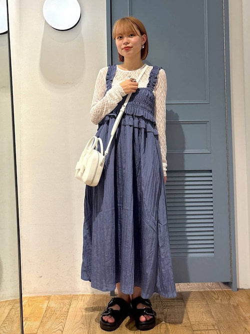 セール】シャーリングギャザーワンピース 140715（ワンピース