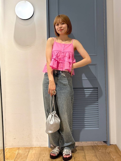 LOWRYS FARM コットンボイルキャミワンピース　ブルー LOWRYS FARM ワンピース コットンボイルキャミワンピース 290397