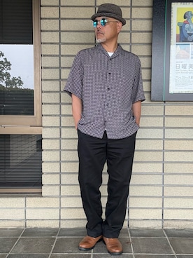 「GAP（ギャップ）のアイテム」を使った、カツキイサムさん（メンズ・175cm）の夏コーディネート