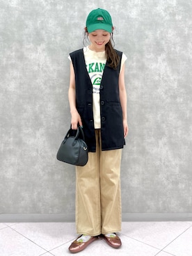 「アイテム（バレエシューズ）」を使った、ぱっちょさん（レディース・153cm）の春コーディネート