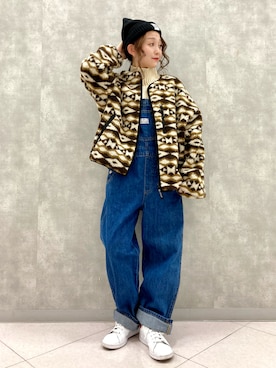 「Levi's（リーバイス）のアイテム（サロペット/オーバーオール）」を使った、ぱっちょさん（レディース・153cm）の秋コーディネート