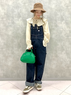 「アイテム（サロペット/オーバーオール）」を使った、ぱっちょさん（レディース・153cm）の春コーディネート