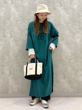 「HONEYSUCKLE ROSE（ハニーサックルローズ）の【HONEYSUCKLE ROSE】フリンジバケットハット（ハット）」を使った、ぱっちょさん（レディース・153cm）の春コーディネート