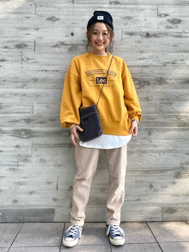 「Lee（リー）のアイテム（バッグ）」を使った、ぱっちょさん（レディース・153cm）の秋コーディネート