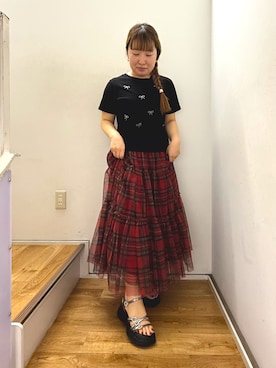 「ティアードスカート」｜HIMIKO　明治神宮前店さん（レディース・151cm）の夏コーディネート
