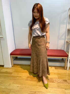 「アイテム（パンプス、グリーン系）」を使った、HIMIKO　明治神宮前店さん（レディース・160cm）の夏コーディネート