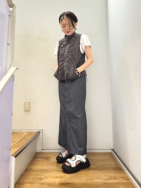 「ストライプスカート」｜HIMIKO　明治神宮前店さん（レディース・150cm）の夏コーディネート