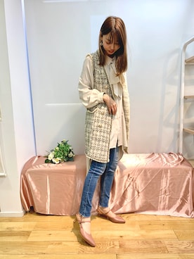 「Abercrombie&Fitch（アバークロンビーアンドフィッチ）のアイテム（パンツ）」を使った、HIMIKO　明治神宮前店さん（レディース・160cm）の春コーディネート