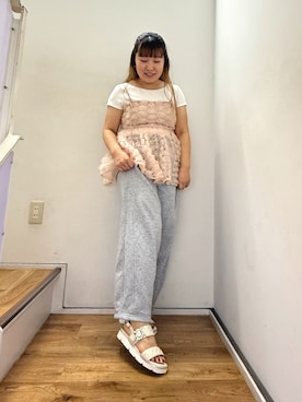 「アイテム（スウェットパンツ）」を使った、HIMIKO　明治神宮前店さん（レディース・151cm）の夏コーディネート