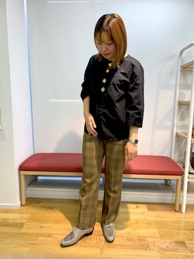 「モンクストラップシューズ」｜HIMIKO　明治神宮前店さん（レディース・160cm）の秋コーディネート