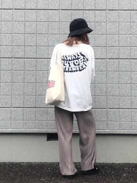 「お気に入りコーデ」｜「アイテム（帽子）」を使った、naminfashionさん（レディース・164cm）の春コーディネート