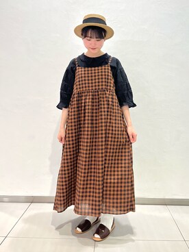 「Samansa Mos2（サマンサ モスモス）のセパレートサンダル（サンダル）」を使った、かわもと𓃟さん（レディース・153cm）の春コーディネート