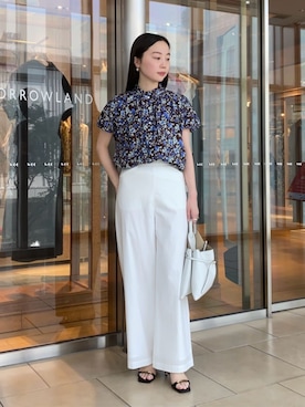 「MACPHEE（マカフィー）のアイテム（パンツ）」を使った、Kato_TOMORROWLANDさん（レディース・158cm）の夏コーディネート